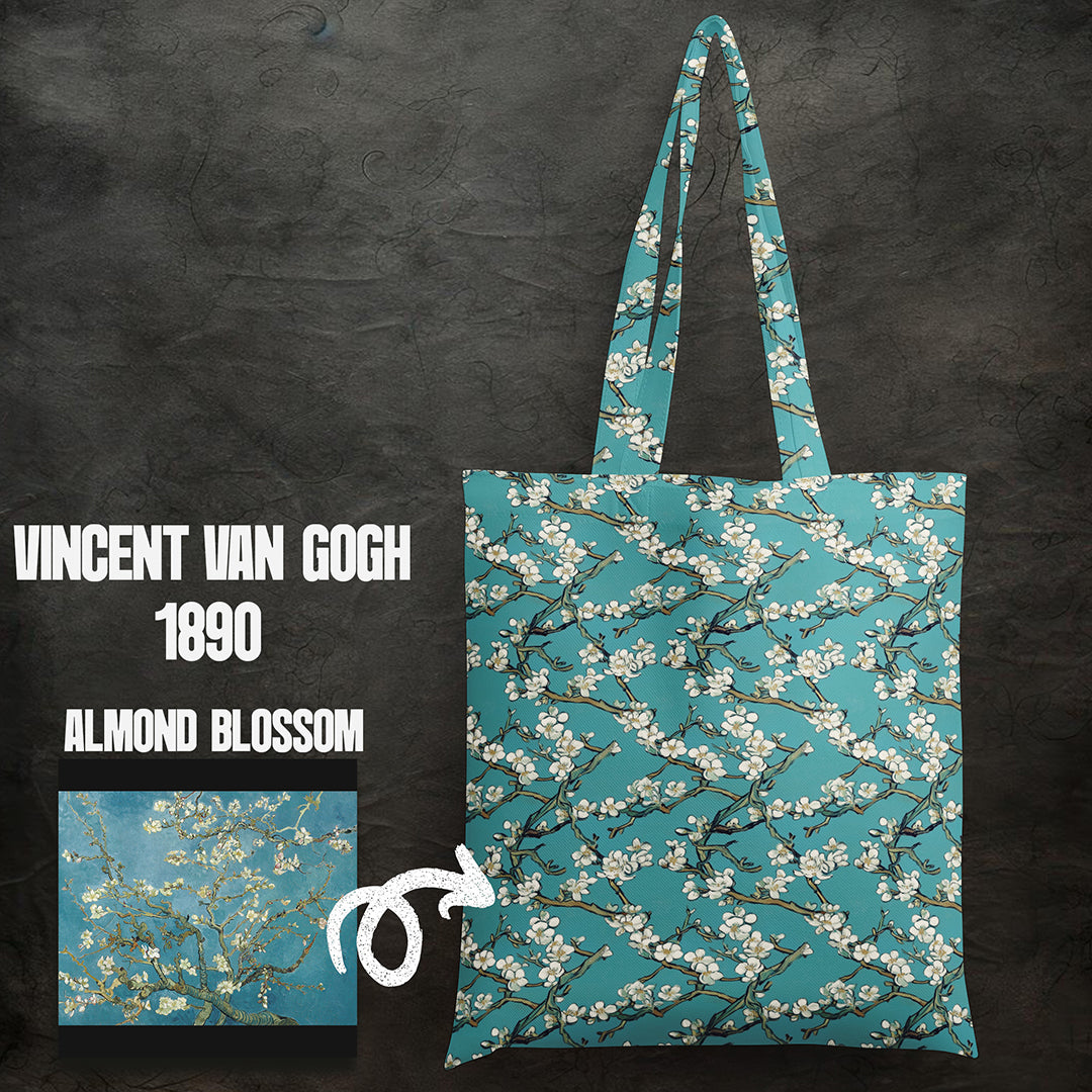 Almond Blossom Inspired Cotton Canvas Tote Bag