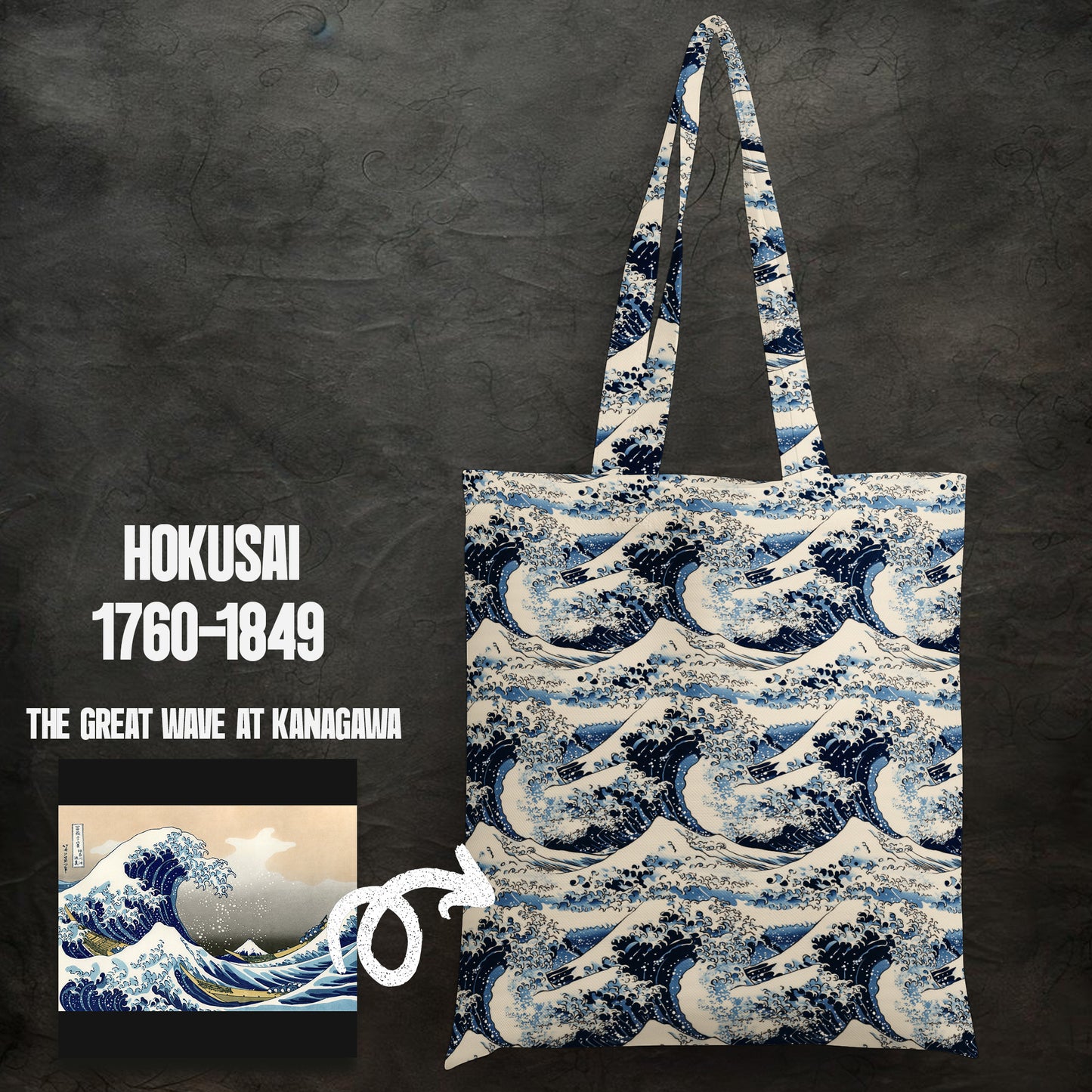 Great Wave at Kanagawa Inspired  Cotton Canvas Tote Bag