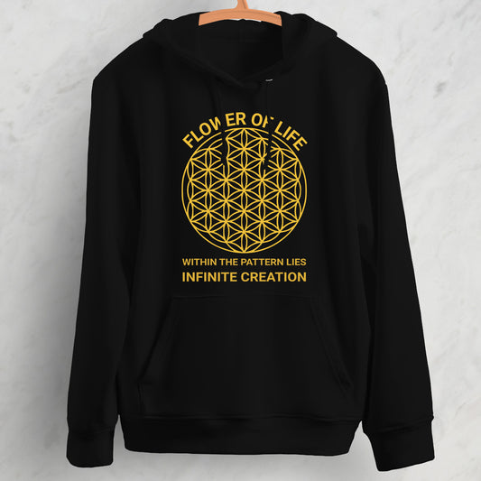 Flower Of Life : Black Hoodie Sweatshirt