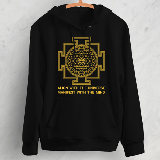 Shree Yantra: Black Hoodie Sweatshirt